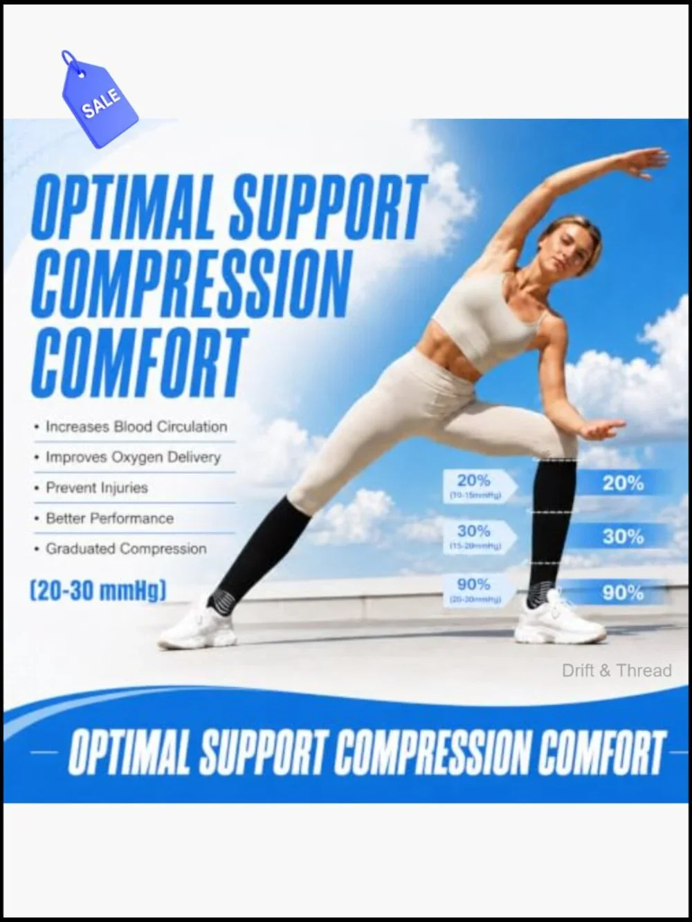 Compression Ankle Socks 3 Pack Arch Support Cushioned Running Athletic Recovery